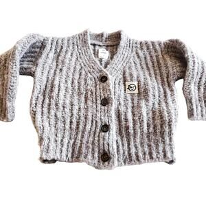 Wynken Boys Gray Dawn Chunky rib knit Cardigan Sweater size 2